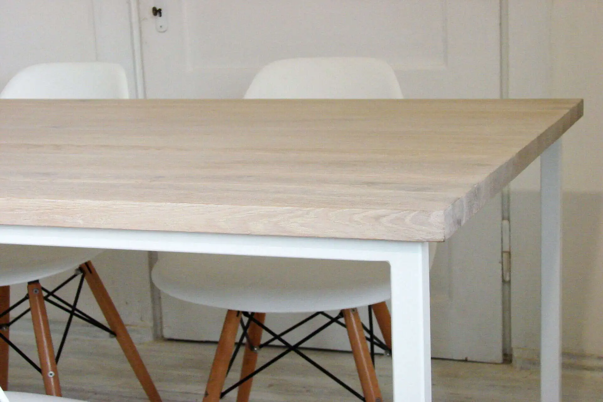 BASIC FEM bleached oak wood dining table