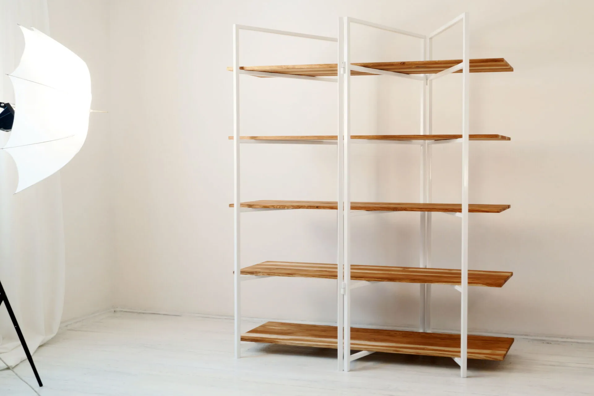 Solid wood bookcase BONTIO WHITE