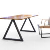 K2 modern writing desk with steel triangular frame