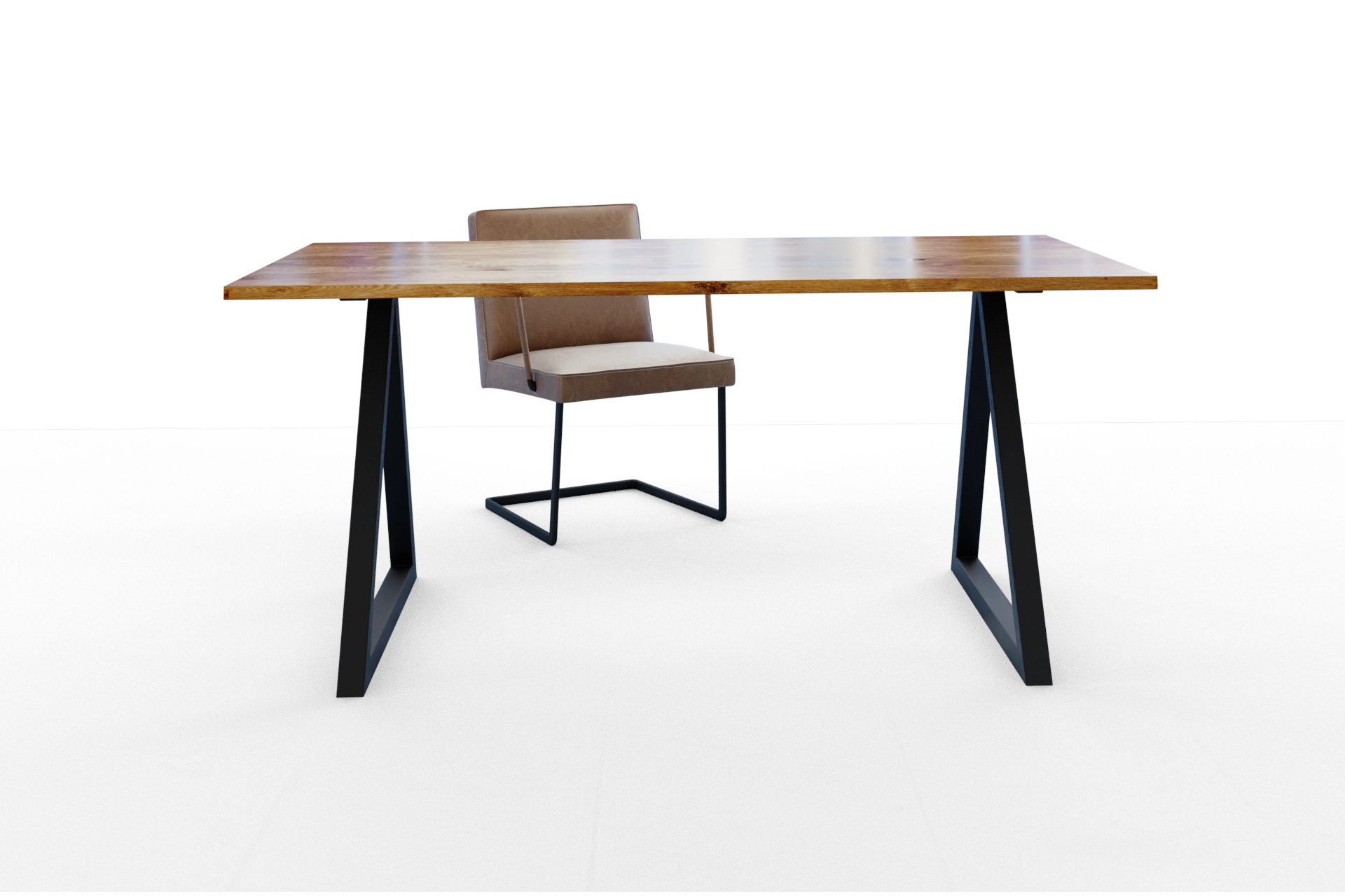 K2 modern writing desk with steel triangular frame