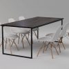3_BASIC BLACK modern solid oak dining table