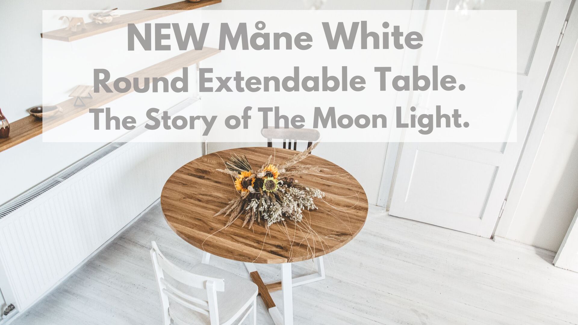 MANE WHITE extendable solid oak table