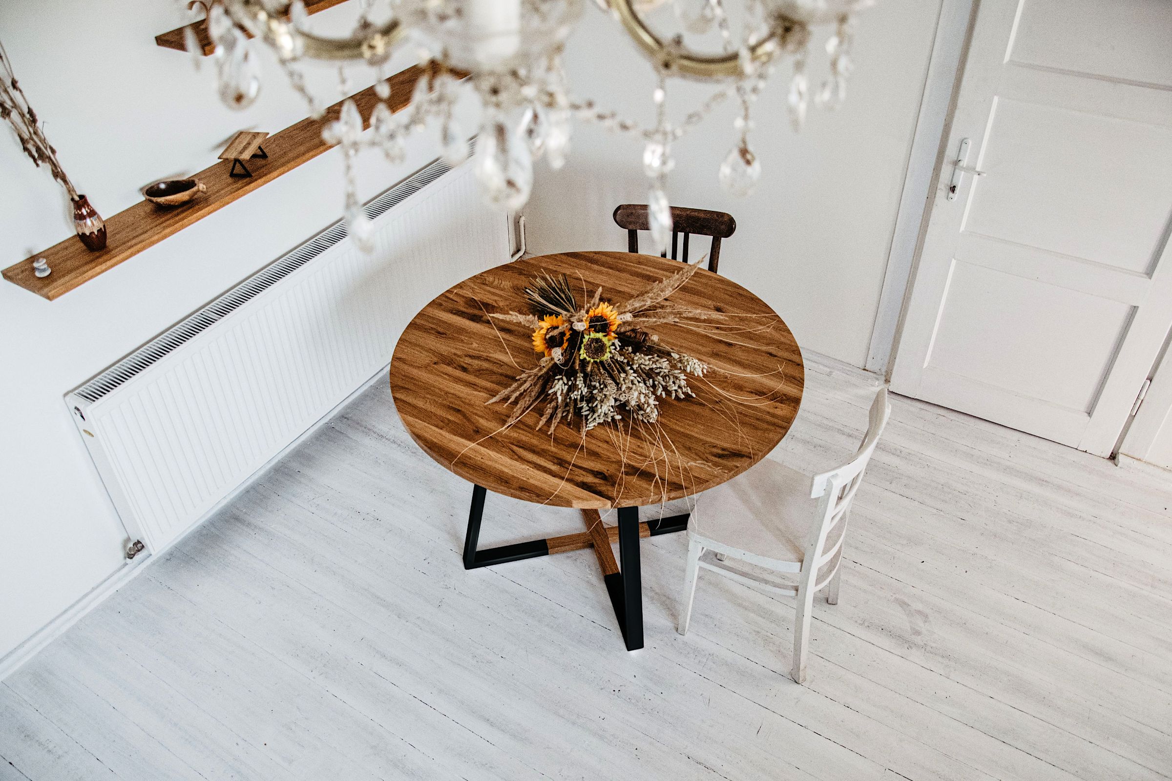 Modern wooden dining table MÅNE BLACK