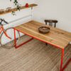 2_BASIC RED II modern red frame dining table