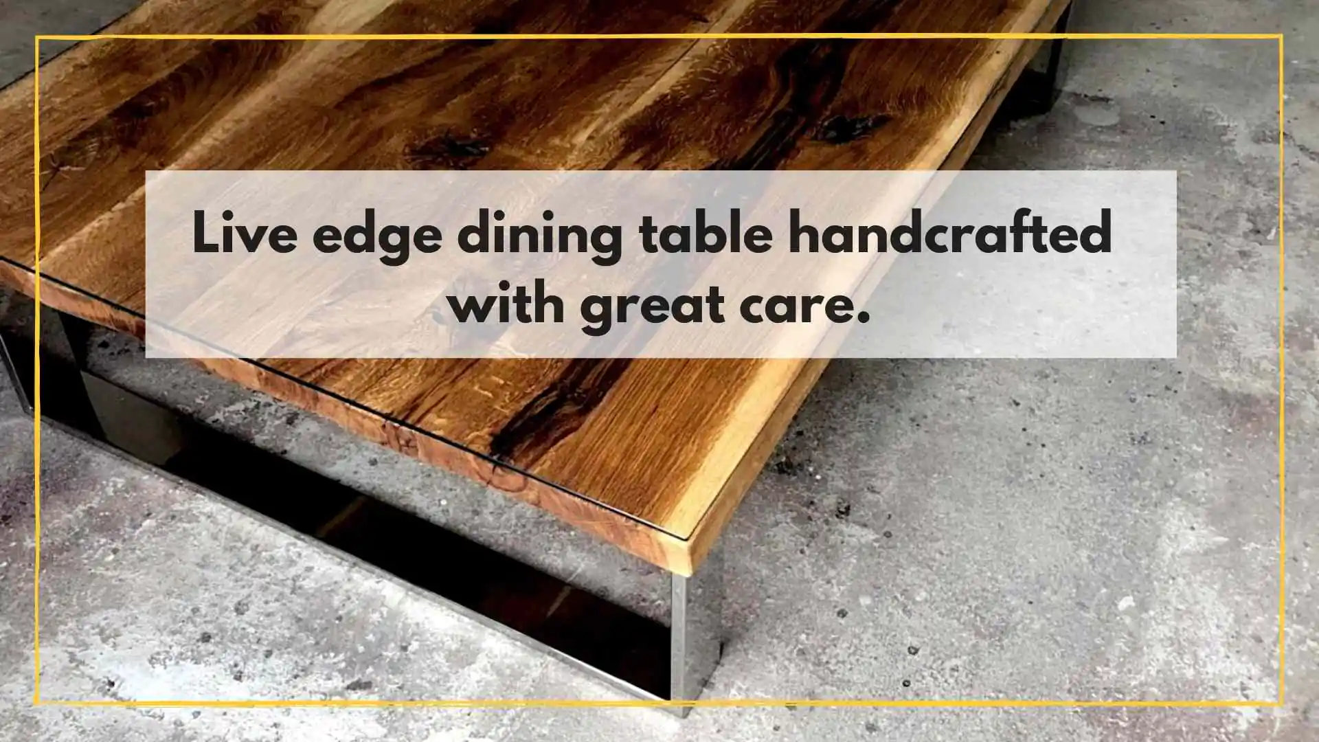 Live edge oak dining table handcrafted with great care