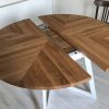 FJÄRIL WHITE round non-/extendable oak table