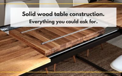 Solid wood table construction. Everything you could ask for.