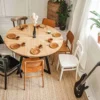FJÄRIL BLACK round non-/extendable oak table FJÄRIL BLACK round non-/extendable oak table