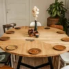 FJÄRIL BLACK round non-/extendable oak table FJÄRIL BLACK round non-/extendable oak table
