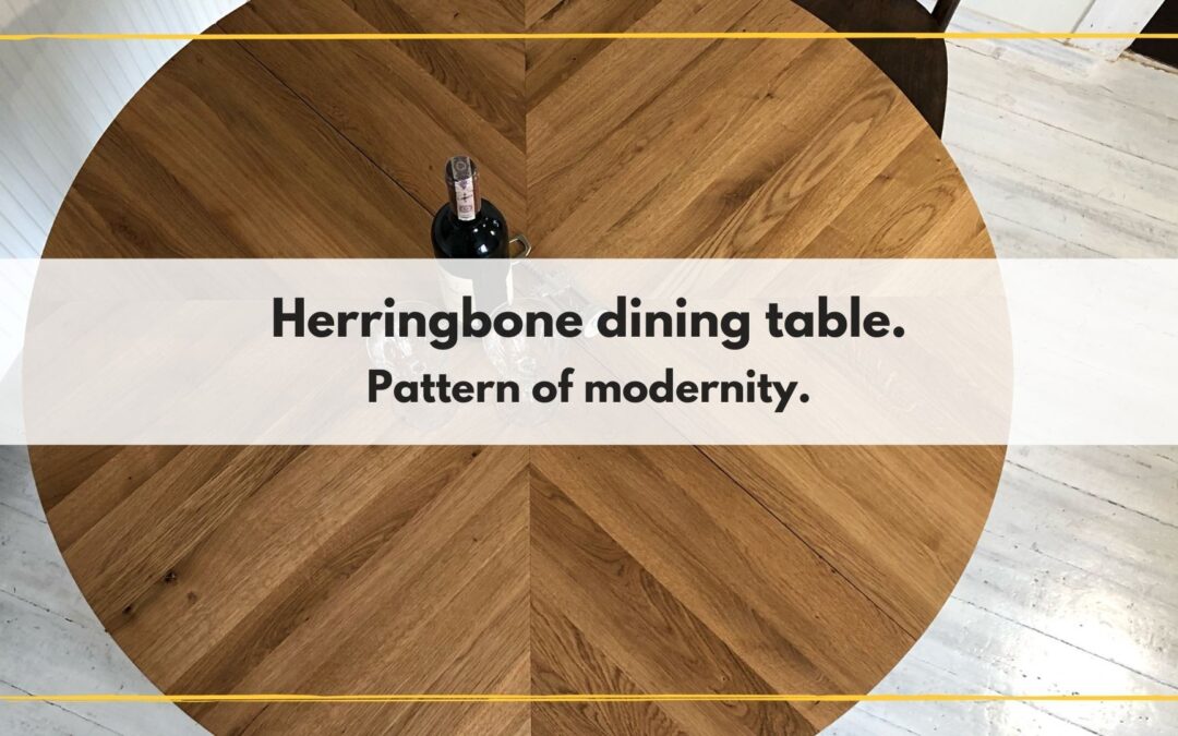 Herringbone dining table. Pattern of modernity