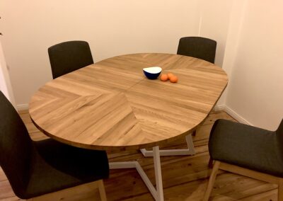 Fjaril White modern oak table extended