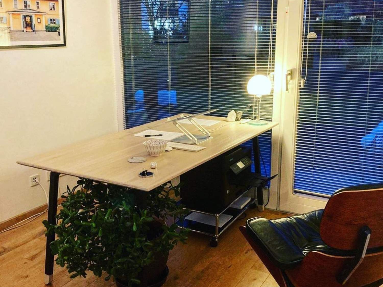 Bleached oak handcrafted modern desk