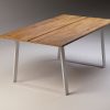 SLICE WHITE solid oak modern table