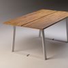 SLICE WHITE solid oak modern table