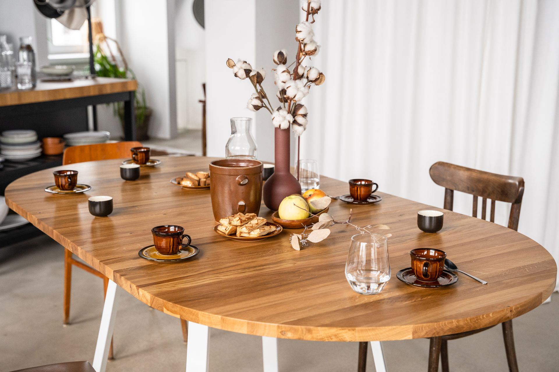 MÅNE OVAL solid oak extendable dining table-2.2