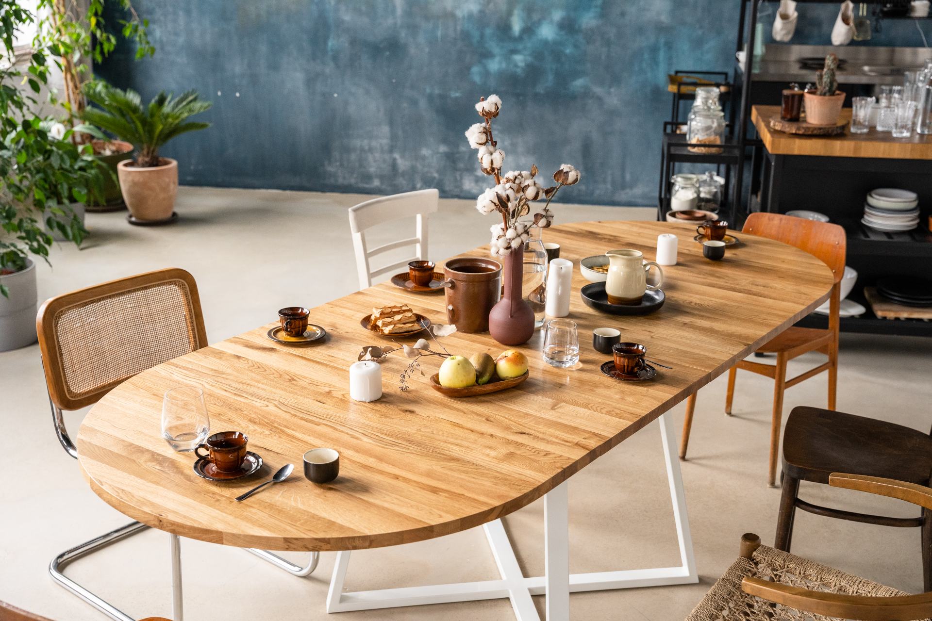 MÅNE OVAL solid oak extendable dining table-2.4