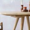 SOL Minimalist boho style dining table with raw oak effect