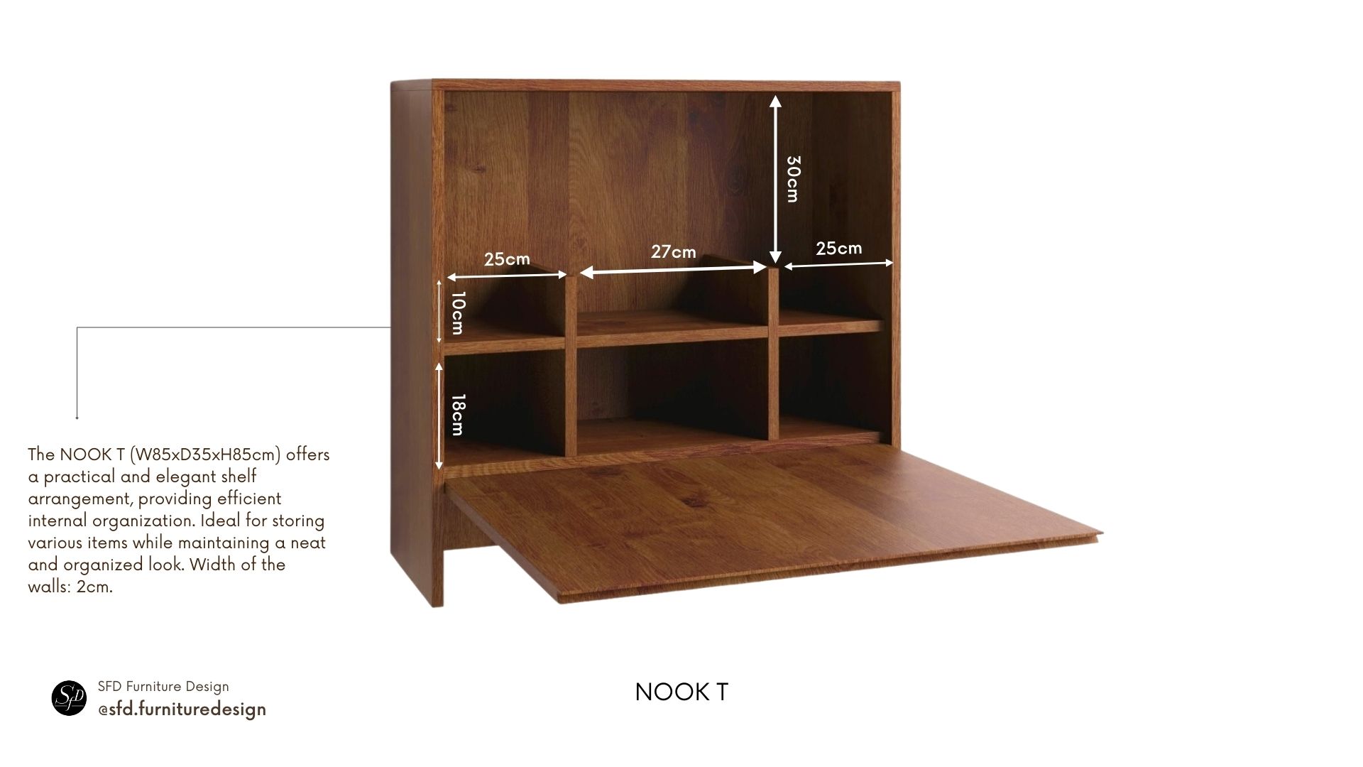 NOOK oak writing desk-organizer-T