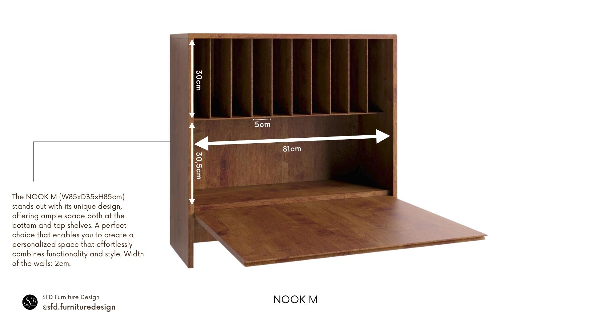 NOOK oak writing desk-organizer-M