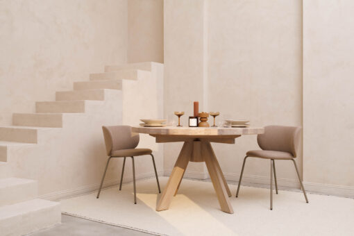 GRIND round dining table made from oak wood GRIND round dining table made from oak wood