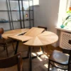 FJÄRIL LUMI nordic style round table Modern oak table with Nordic-inspired aesthetics – Fjäril Lumi by SFD