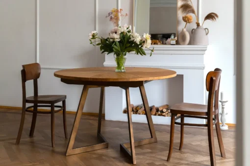 1_luxury round oak extendable dining table 1_luxury round oak extendable dining table